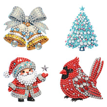 Load image into Gallery viewer, 4Pcs Acrylic Special Shaped Christmas DIY Diamond Art Brooch Kit for Women Girls