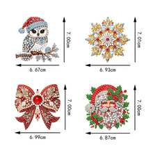 Load image into Gallery viewer, 4Pcs Acrylic Special Shaped Christmas DIY Diamond Art Brooch Kit for Women Girls