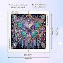 Load image into Gallery viewer, Diamond Painting - Partial Special Shaped - Black background butterfly (30*30CM)