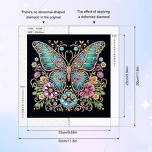 Load image into Gallery viewer, Diamond Painting - Partial Special Shaped - Black background butterfly (30*30CM)