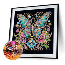 Load image into Gallery viewer, Diamond Painting - Partial Special Shaped - Black background butterfly (30*30CM)