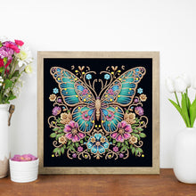 Load image into Gallery viewer, Diamond Painting - Partial Special Shaped - Black background butterfly (30*30CM)