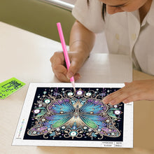 Load image into Gallery viewer, Diamond Painting - Partial Special Shaped - Black background butterfly (30*30CM)
