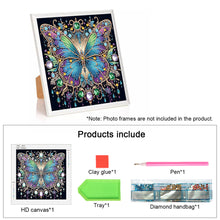 Load image into Gallery viewer, Diamond Painting - Partial Special Shaped - Black background butterfly (30*30CM)