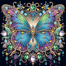 Load image into Gallery viewer, Diamond Painting - Partial Special Shaped - Black background butterfly (30*30CM)