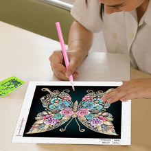 Load image into Gallery viewer, Diamond Painting - Partial Special Shaped - Black background butterfly (30*30CM)