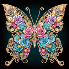Load image into Gallery viewer, Diamond Painting - Partial Special Shaped - Black background butterfly (30*30CM)