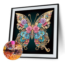 Load image into Gallery viewer, Diamond Painting - Partial Special Shaped - Black background butterfly (30*30CM)