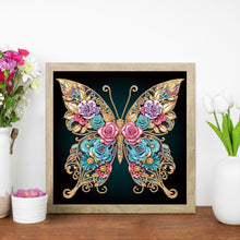 Load image into Gallery viewer, Diamond Painting - Partial Special Shaped - Black background butterfly (30*30CM)