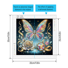Load image into Gallery viewer, Diamond Painting - Partial Special Shaped - Black background butterfly (30*30CM)