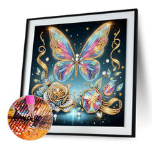 Load image into Gallery viewer, Diamond Painting - Partial Special Shaped - Black background butterfly (30*30CM)