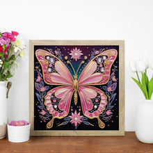 Load image into Gallery viewer, Diamond Painting - Partial Special Shaped - Black background butterfly (30*30CM)