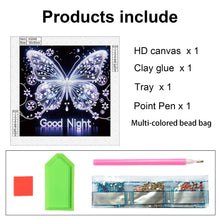 Load image into Gallery viewer, Diamond Painting - Partial Special Shaped - Black background butterfly (30*30CM)