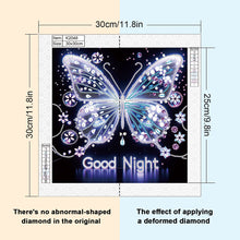 Load image into Gallery viewer, Diamond Painting - Partial Special Shaped - Black background butterfly (30*30CM)