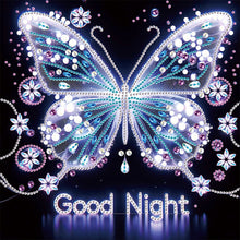 Load image into Gallery viewer, Diamond Painting - Partial Special Shaped - Black background butterfly (30*30CM)