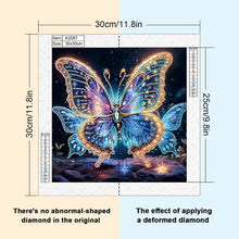 Load image into Gallery viewer, Diamond Painting - Partial Special Shaped - Black background butterfly (30*30CM)