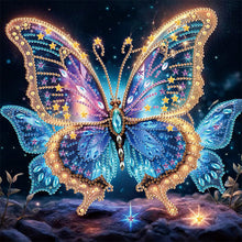 Load image into Gallery viewer, Diamond Painting - Partial Special Shaped - Black background butterfly (30*30CM)