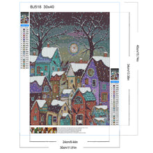 Load image into Gallery viewer, Diamond Painting - Full Round - Snowy night village (30*40CM)