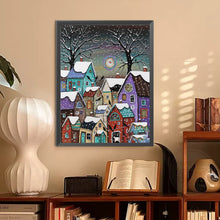 Load image into Gallery viewer, Diamond Painting - Full Round - Snowy night village (30*40CM)