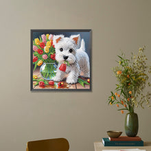 Load image into Gallery viewer, Diamond Painting - Partial Special Shaped - Cute dog (30*30CM)