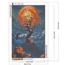 Load image into Gallery viewer, Diamond Painting - Full Round - Tree under Halloween night (40*60CM)