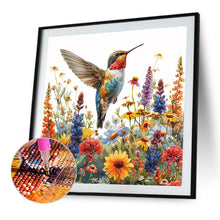 Load image into Gallery viewer, Diamond Painting - Full Round - Hummingbird in flower bush (40*40CM)