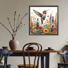 Load image into Gallery viewer, Diamond Painting - Full Round - Hummingbird in flower bush (40*40CM)