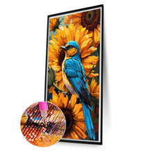 Load image into Gallery viewer, Diamond Painting - Full Round - Blue tit in sunflower (40*70CM)