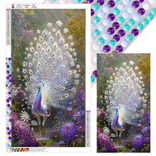 Load image into Gallery viewer, Diamond Painting - Full Round - White peacock in the flower field (40*70CM)