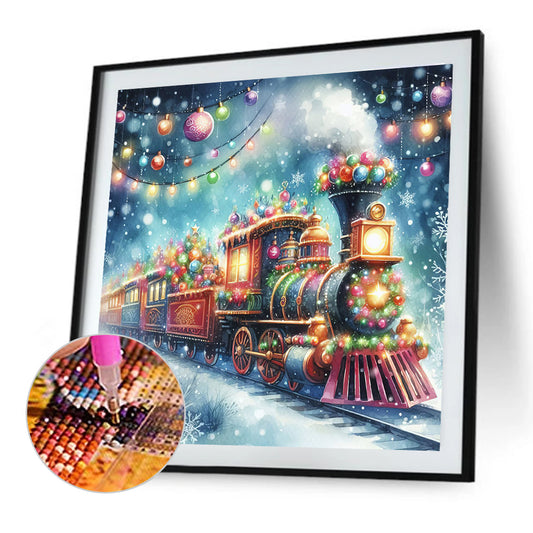 Diamond Painting - Full Round - Christmas train (50*50CM)