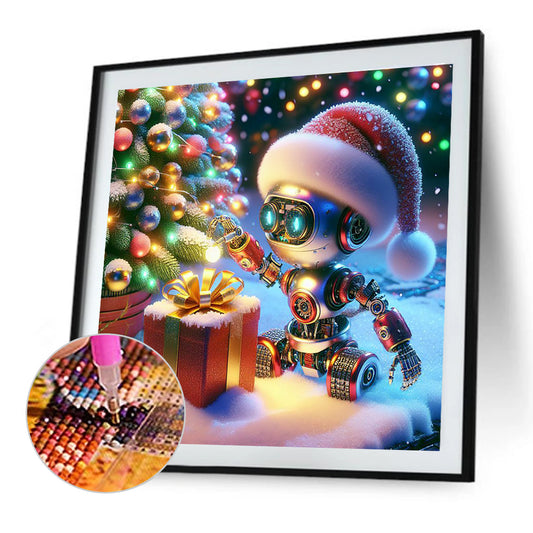 Diamond Painting - Full Round - Christmas gift and small robot (50*50CM)