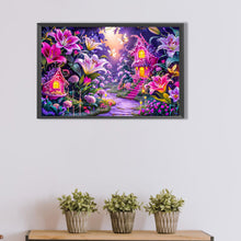Load image into Gallery viewer, Diamond Painting - Full Round - Purple small house in lily field (60*40CM)