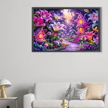 Load image into Gallery viewer, Diamond Painting - Full Round - Purple small house in lily field (60*40CM)