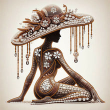 Load image into Gallery viewer, Diamond Painting - Partial Special Shaped - Elegant lady with pearls (40*40CM)