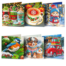 Load image into Gallery viewer, 6Pcs Christmas Special Shape Birds DIY Diamond Painting Card Car for Adults Kids