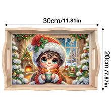Load image into Gallery viewer, Wooden Christmas Rabbit 5D Diamond Painting Tray Art Craft for Desk Coffee Table