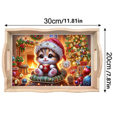 Load image into Gallery viewer, Wooden Christmas Rabbit 5D Diamond Painting Tray Art Craft for Desk Coffee Table