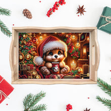 Load image into Gallery viewer, Wooden Christmas Rabbit 5D Diamond Painting Tray Art Craft for Desk Coffee Table