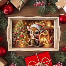Load image into Gallery viewer, Wooden Christmas Rabbit 5D Diamond Painting Tray Art Craft for Desk Coffee Table