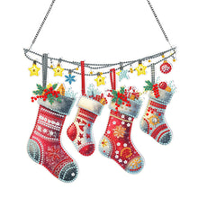 Load image into Gallery viewer, Acrylic Christmas Socks Diamond Painting Hanging Pendant for Garden Window Decor