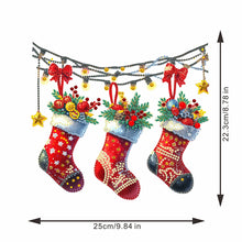 Load image into Gallery viewer, Acrylic Christmas Socks Diamond Painting Hanging Pendant for Garden Window Decor