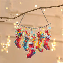 Load image into Gallery viewer, Acrylic Christmas Socks Diamond Painting Hanging Pendant for Garden Window Decor