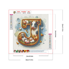 Load image into Gallery viewer, Diamond Painting - Full Round - Cow letter J (30*30CM)
