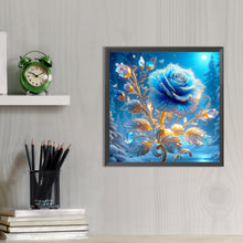Load image into Gallery viewer, AB Diamond Painting - Full Round - Blue Roses at Night (40*40CM)