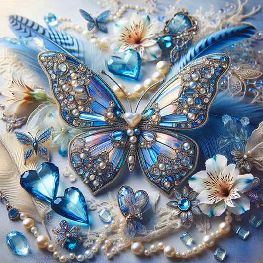 AB Diamond Painting - Full Round - Exquisite Butterfly Decoration (40*40CM)