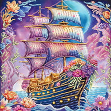 Load image into Gallery viewer, Diamond Painting - Partial Special Shaped - Framed Sailboat (30*30CM)