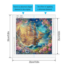 Load image into Gallery viewer, Diamond Painting - Partial Special Shaped - Framed Sailboat (30*30CM)