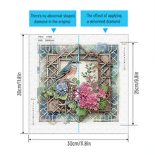 Load image into Gallery viewer, Diamond Painting - Partial Special Shaped - Framed Flowers and Birds (30*30CM)