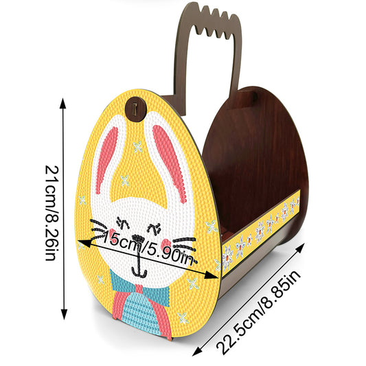 Wooden Special Shaped Easter Egg Bunny Diamond Painting DIY Basket for Beginners