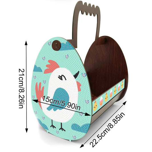Wooden Special Shaped Easter Egg Bunny Diamond Painting DIY Basket for Beginners